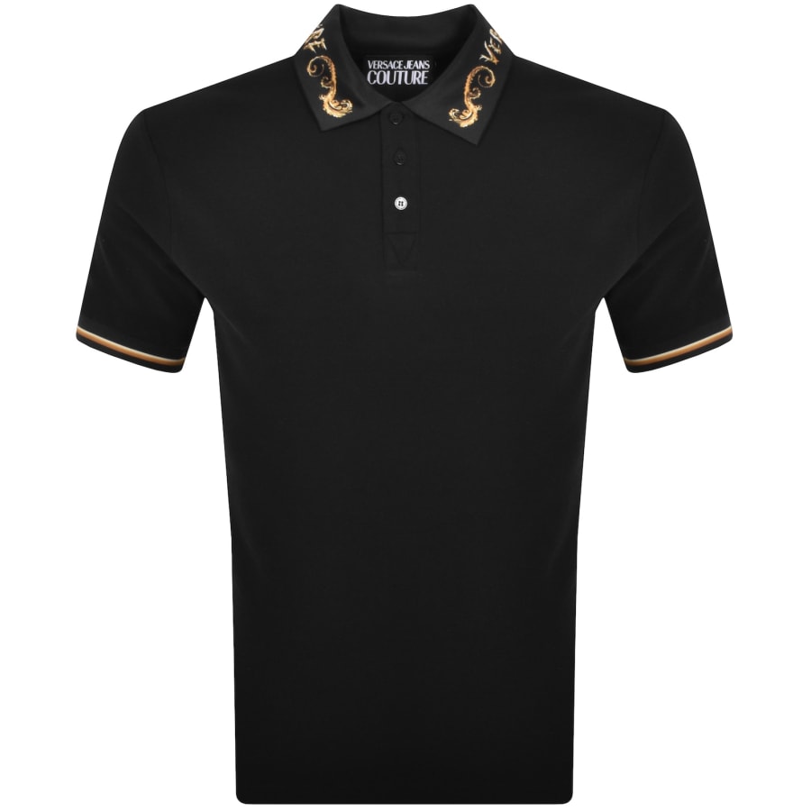 Versace Jeans Couture Slim Fit Polo T Shirt Black Mainline Menswear Denmark
